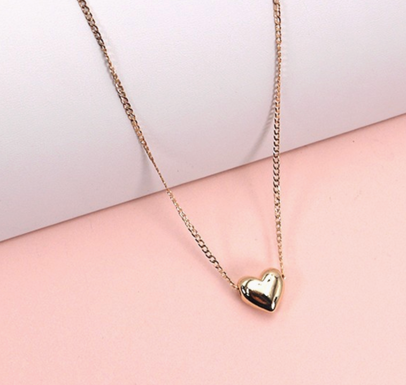 Gold Heart Charm Necklace