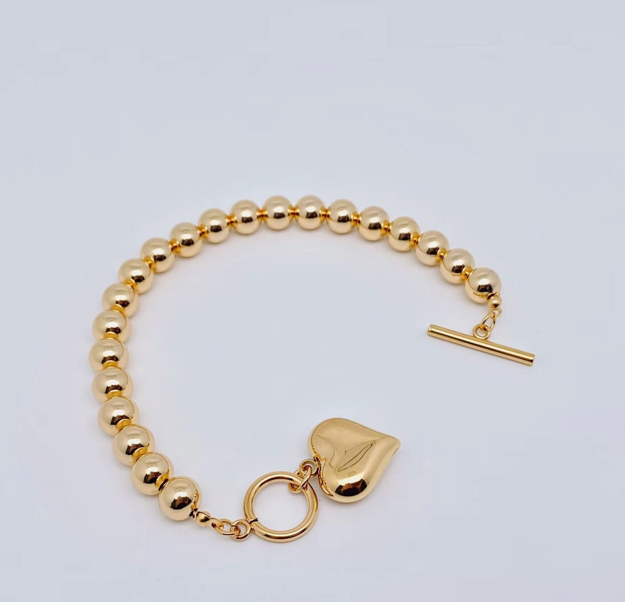 18K Heart Charm Bracelet