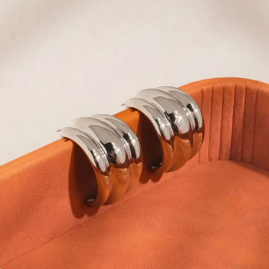 18K Silver Layered Spiral Earring