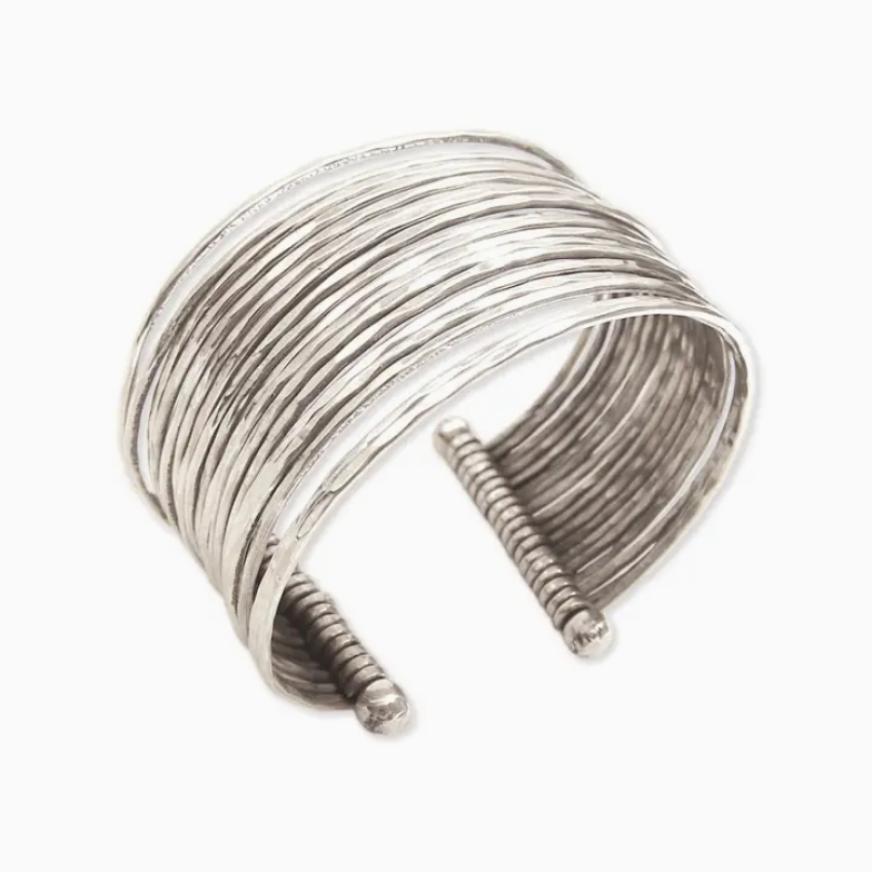 Silver Thin Bunch Cuff
