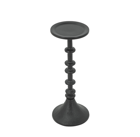 11" Black Spindle Iron Candle Holder