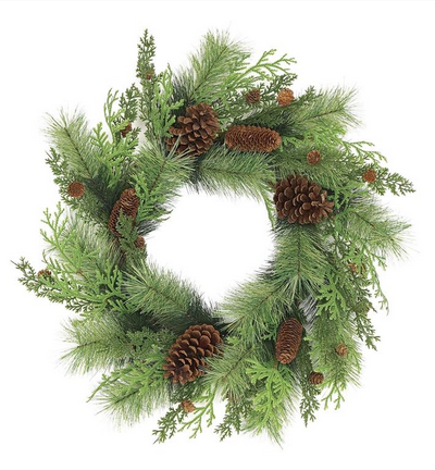 26" Mixed Cedar Pine Wreath