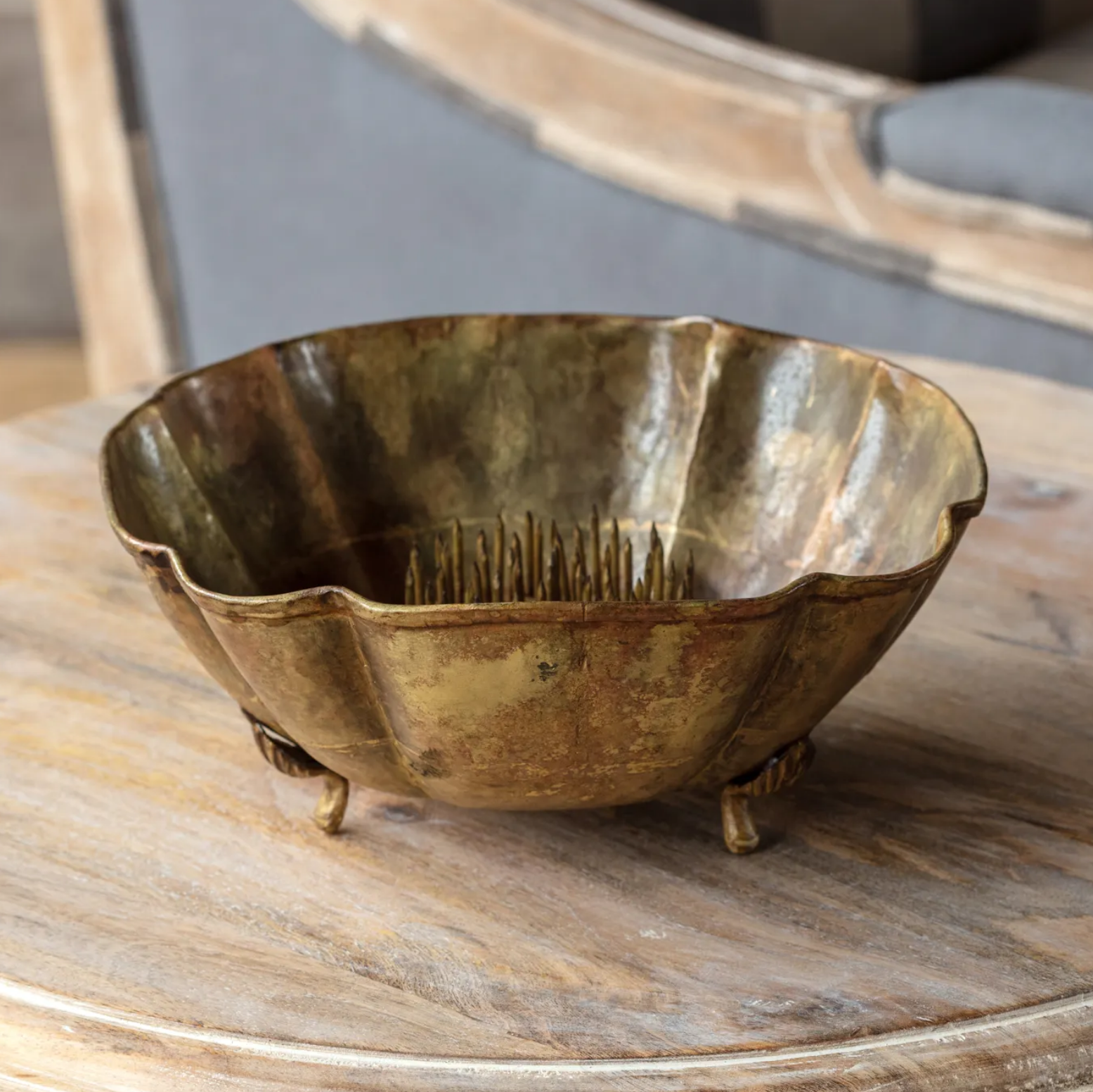 Antique Gold Needle Point Bowl