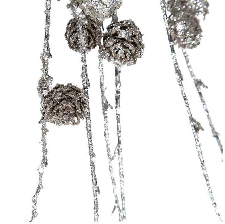 43" Glittered Pinecone Spray