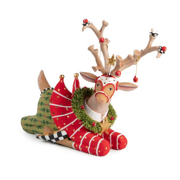 Patience Brewster Dash Away Sitting Prancer Reindeer Figure