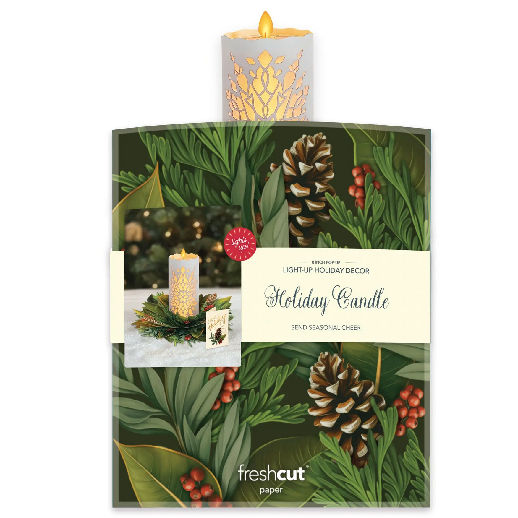 Glowing Holiday Candle Pop-up Gift