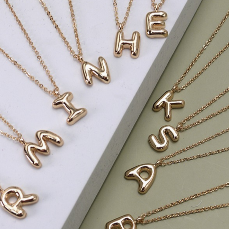 Bubble Initial Necklace