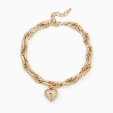 Puffy Heart Chunky Necklace