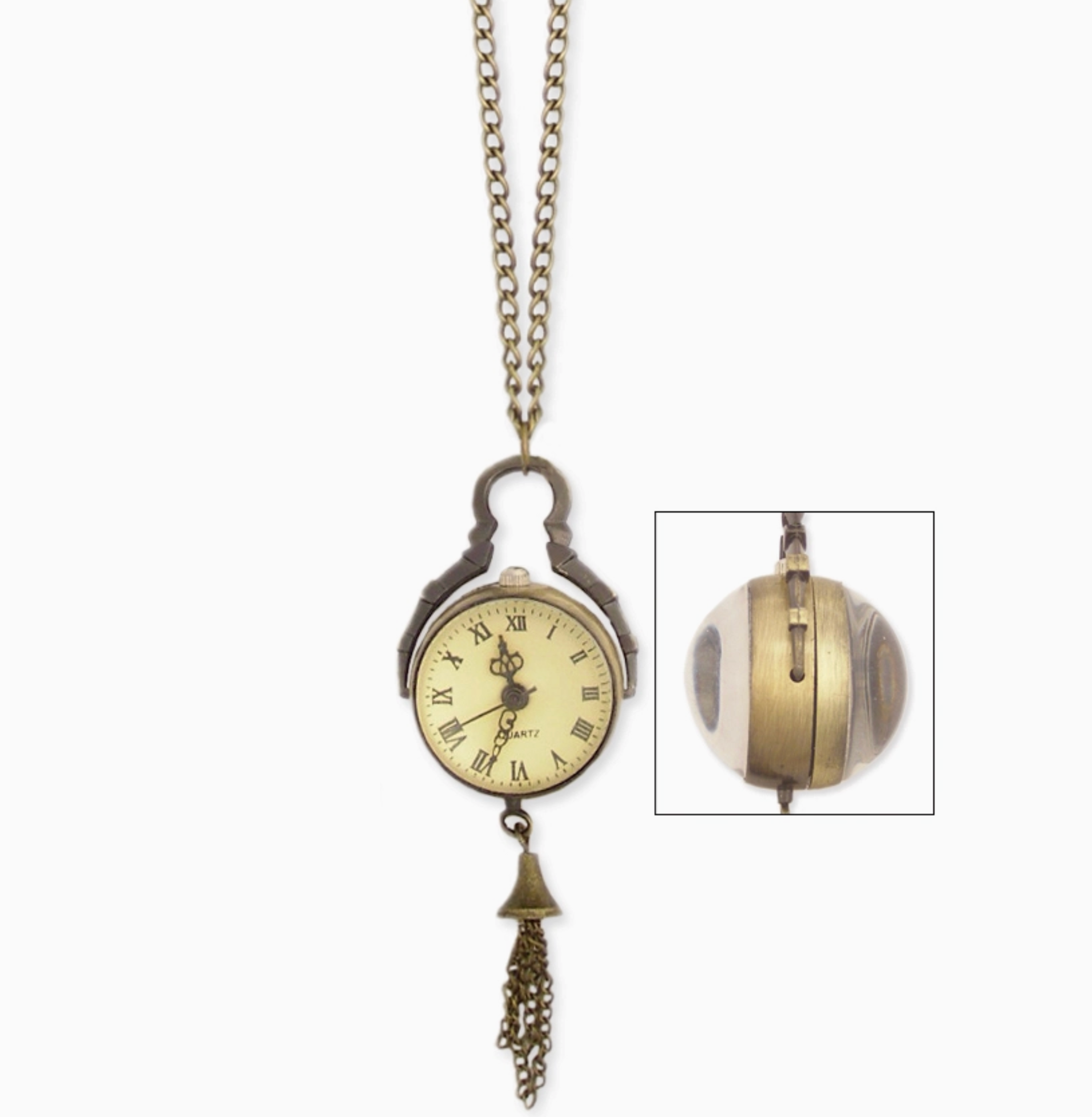 Burnished Gold Watch Necklace