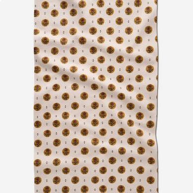 Geometry Artisanal Floral Cream Tea Towel