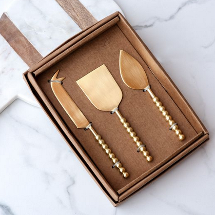 3-Piece Gold Ball Cheese Knife Set