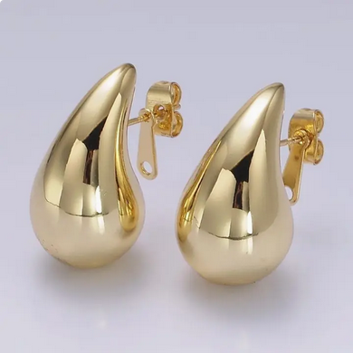 Gold 25mm Teardrop Earrings