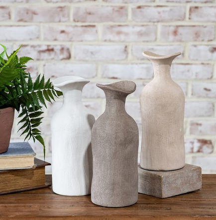 9.5″ Fluted Earth Vases
