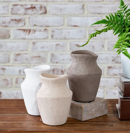 6″ Wide Mouth Earth Vases