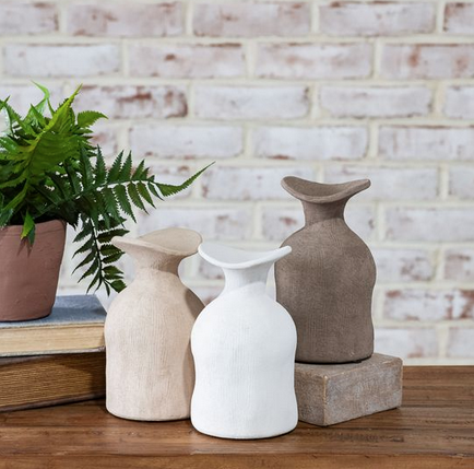 6.75″ Fluted Earth Vases