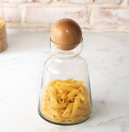 7″ Glass Carafe with Wood Ball Top