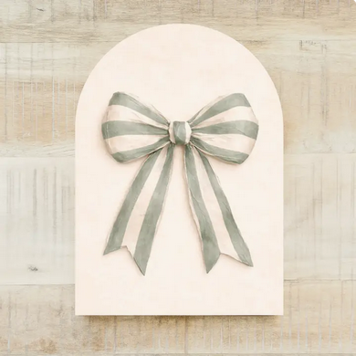 5x7" Sage Stripe Bow Sign