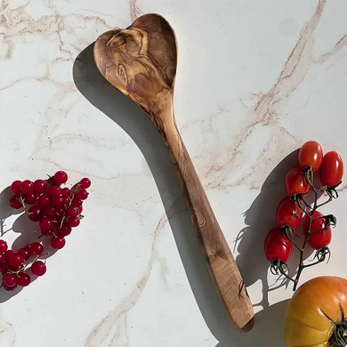 12" Olive Wood Heart Spoon