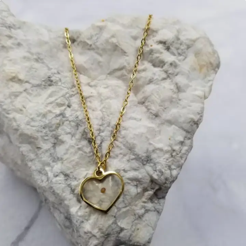 Mustard Seed Heart Pendant Necklace