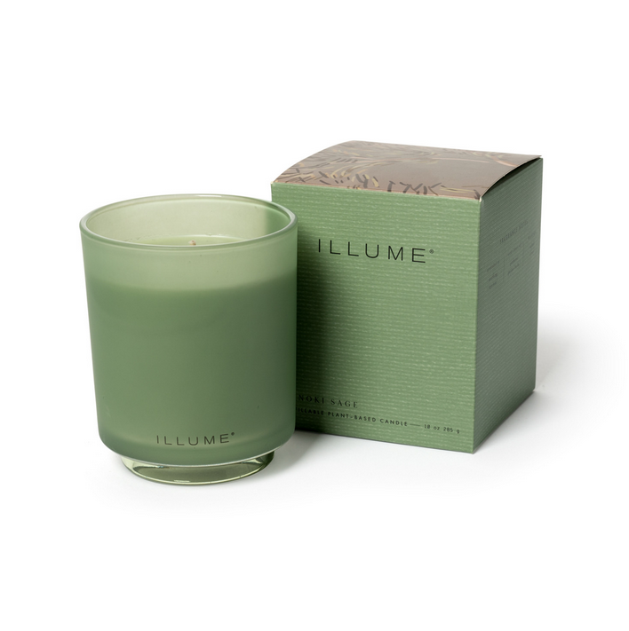 The Hinoki Sage Boxed Glass Candle