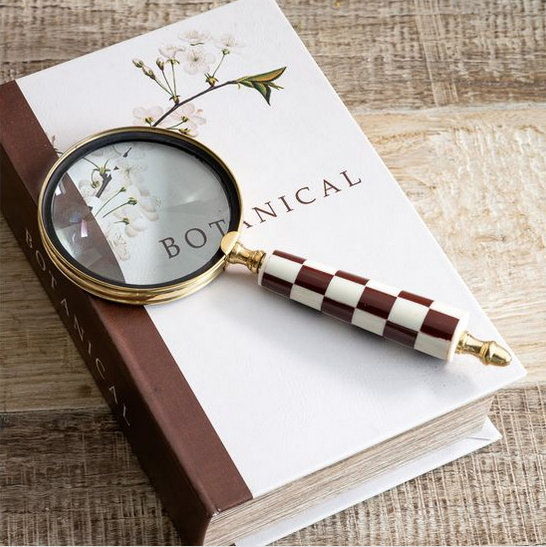 Brown Check Magnifying Glass