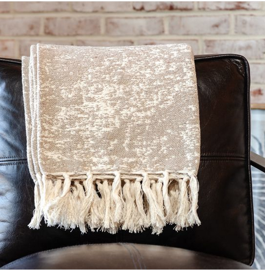 50x60" Khaki Pattern Throw