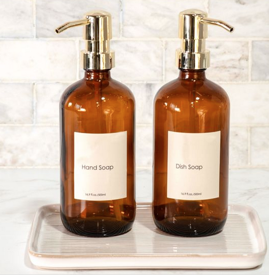 Hands & Dish Amber Soap Pumps