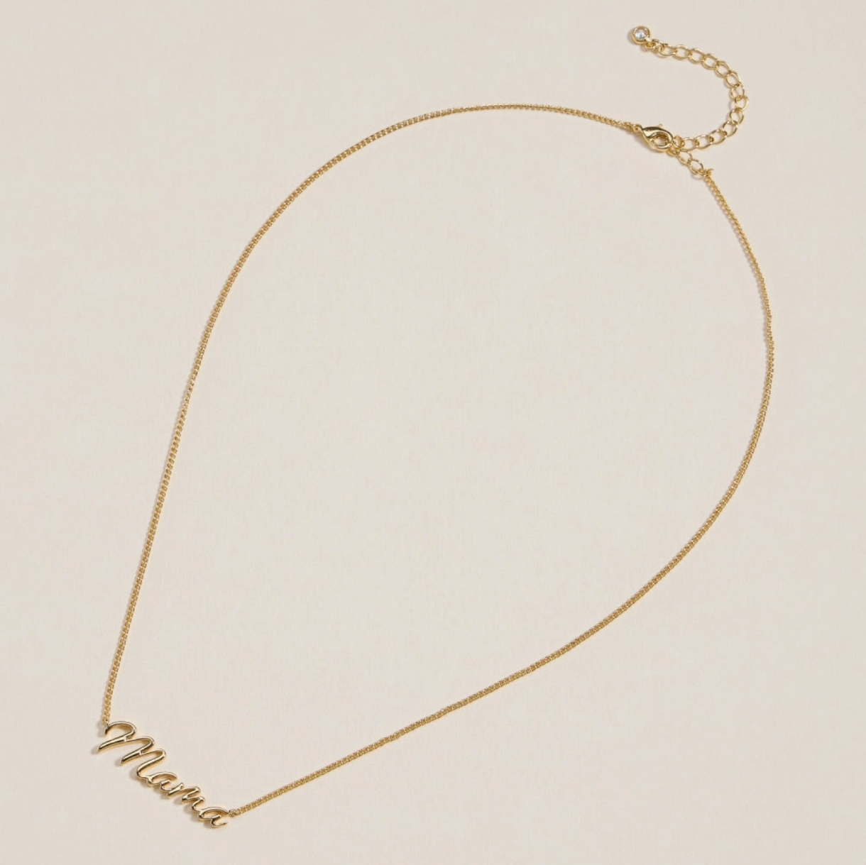 Gold Mama Script Necklace