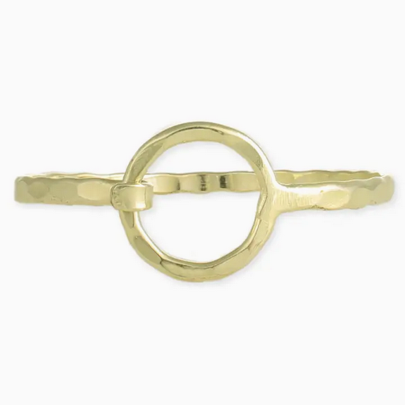 Gold Hammered Cuff Bracelet