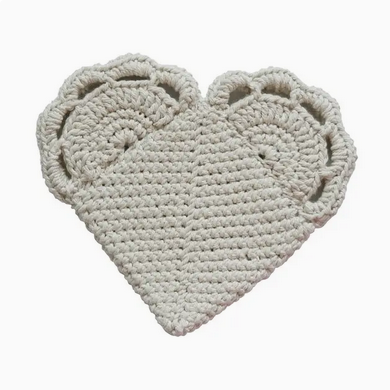 Knit Heart Pot Holder