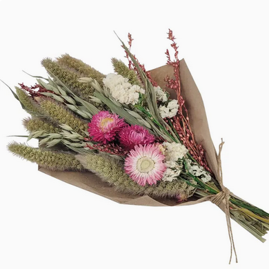 12" Strawflowers and Grains Bouquet