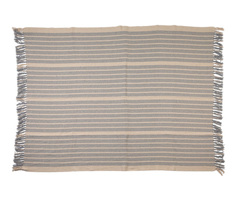 Woven Recycled Cotton Blend Throw