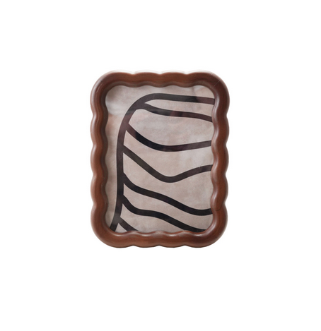 Rubberwood Scalloped Photo Frame