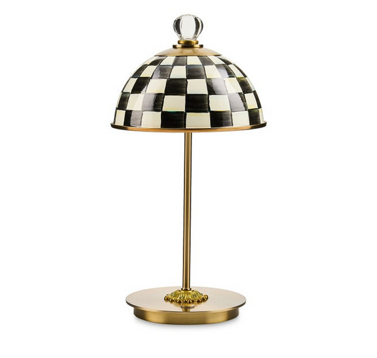Courtly Check LED Rechargeable Dome Table Lamp