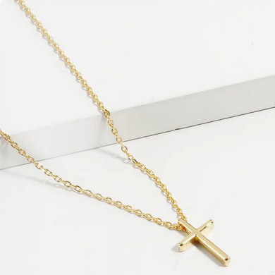 18K Gold-Dipped Dainty Cross Pendant Necklace