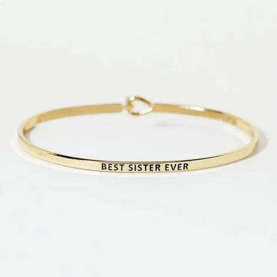 Gold Best Sister Ever Bangle
