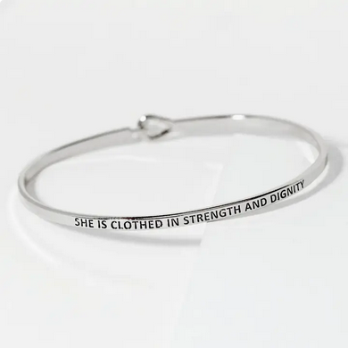Strength and Dignity Bangle Bracelet