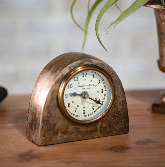 Antique Brass Table Clock