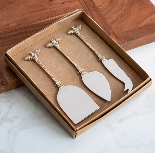 Set of 3 Bee Cutlery Cheese Knives