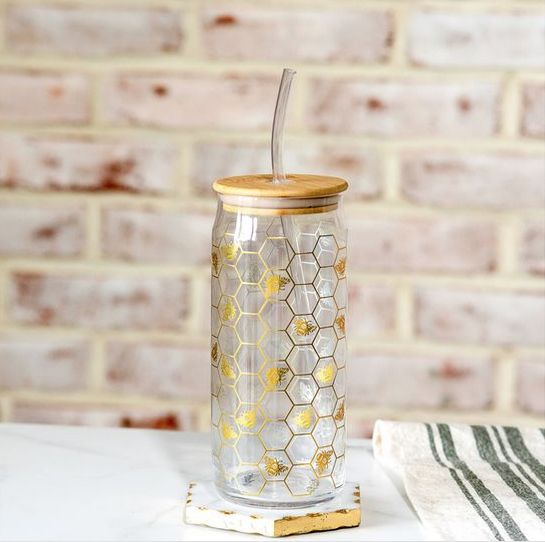 25 oz Bee Glass Cup