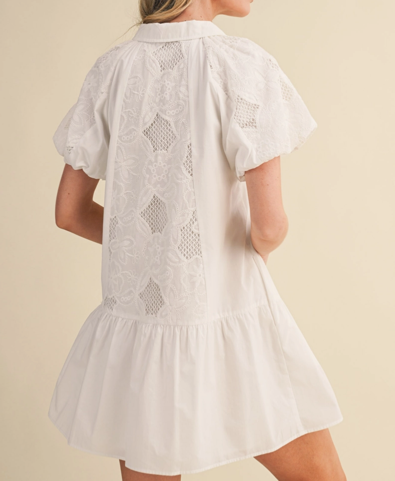 Floral Embroidery Mini Dress