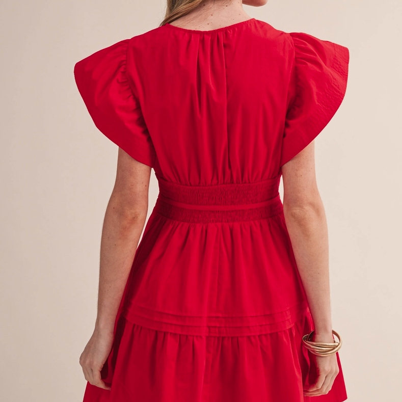 Red Detailed Mini Dress