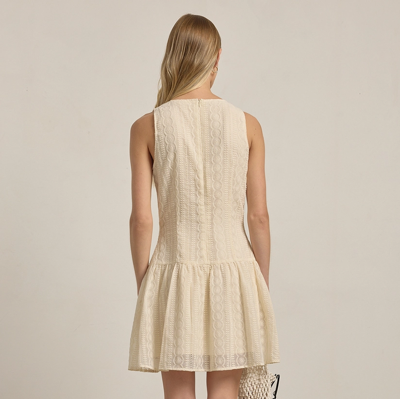 Cream Lace Mini Dress