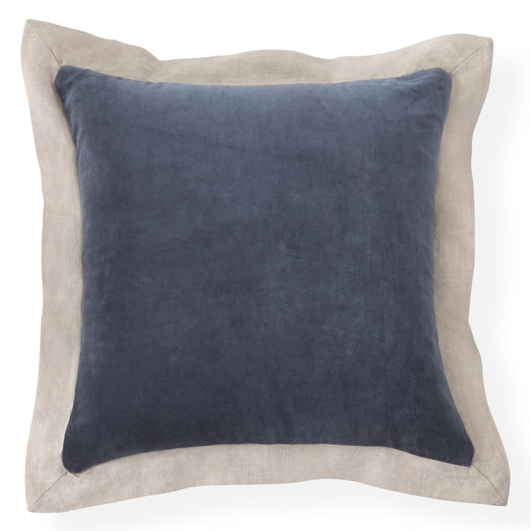 20" Velvet Navy & Burlap Flange