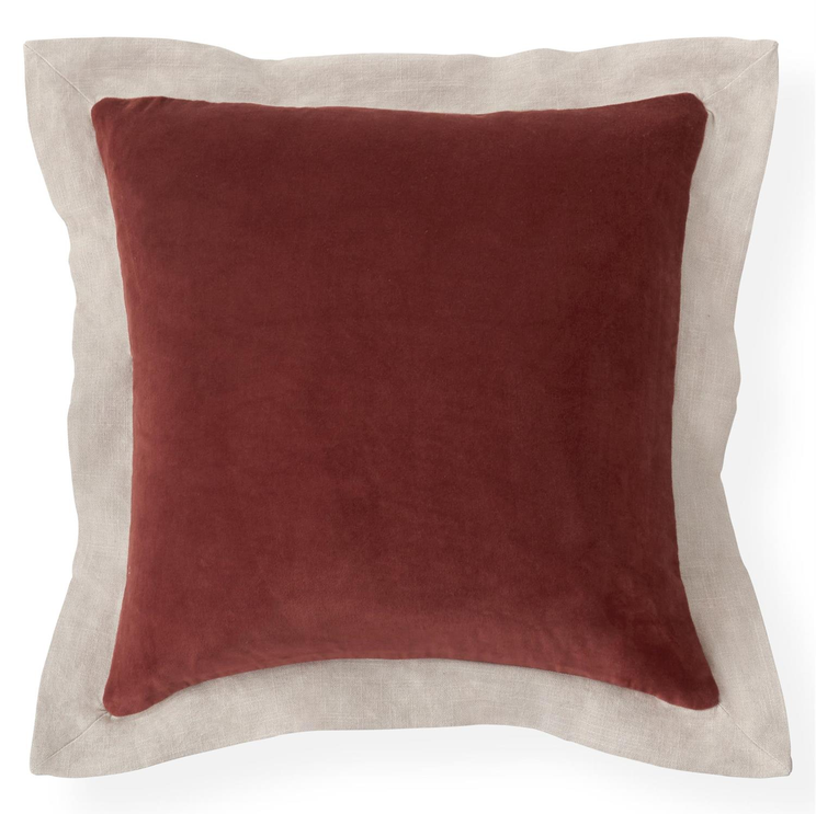 20" Velvet Rust & Burlap Flange