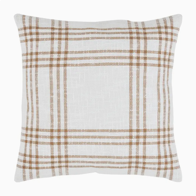 Woven Wheat Plaid Throw Pillow