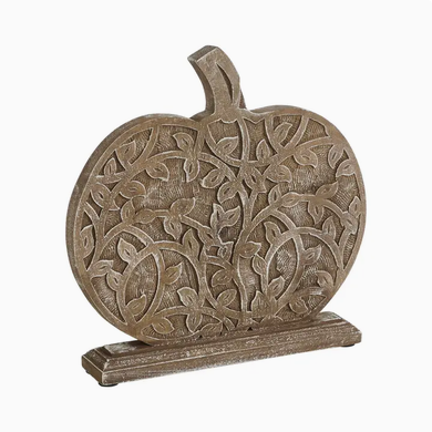 Carved Wooden Pumpkin