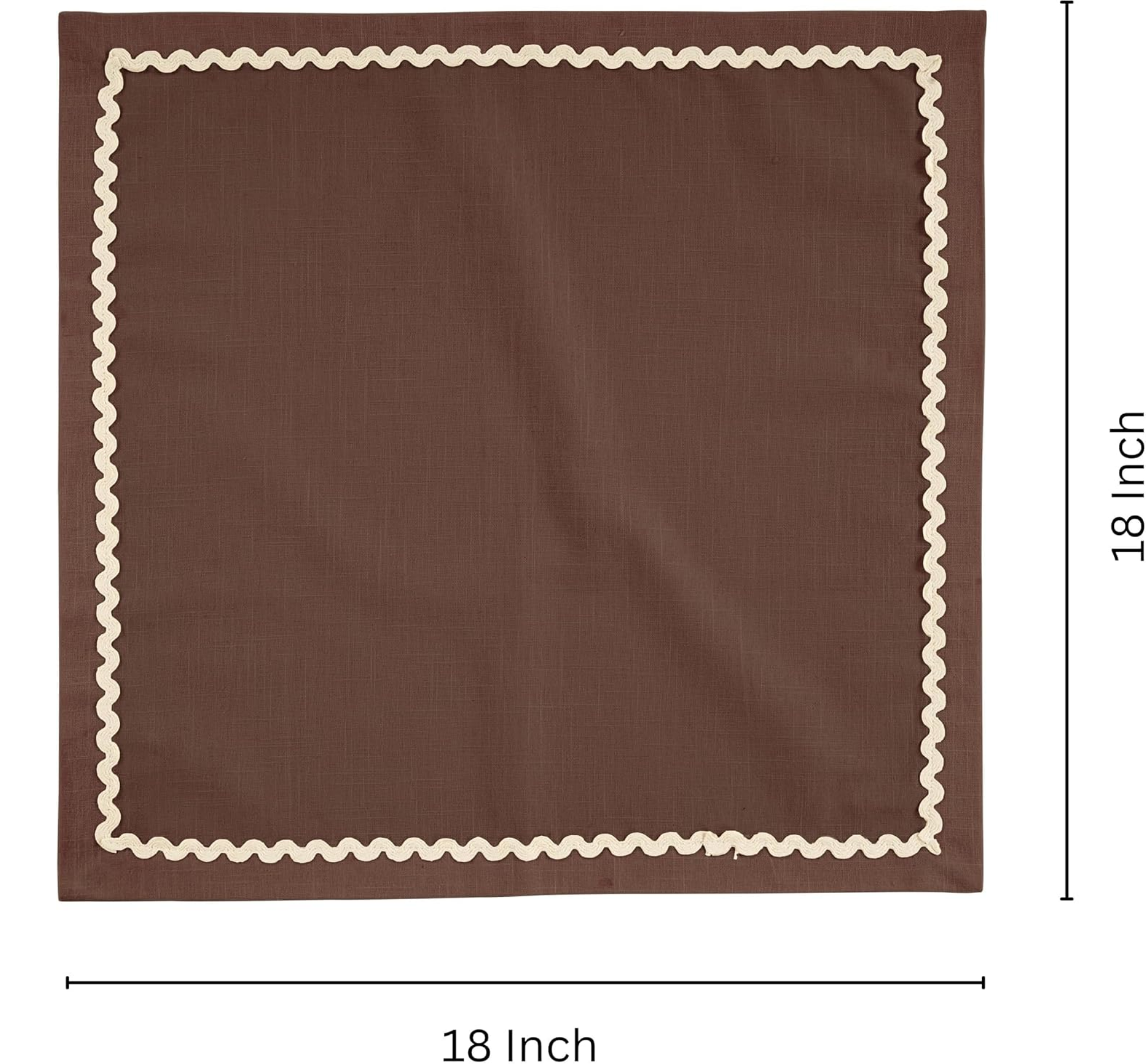 S/4 Chocolate RikRak Cloth Napkins