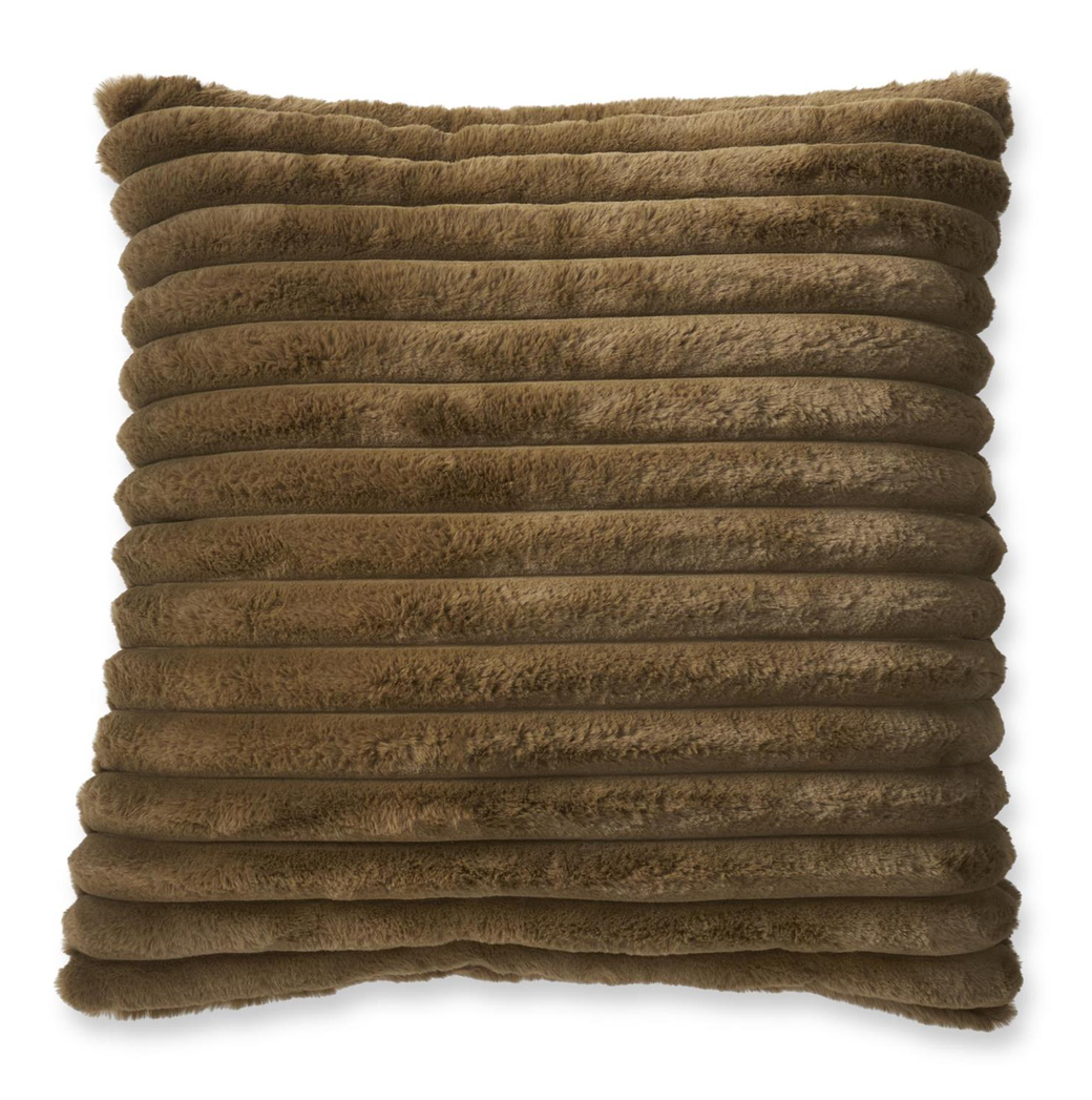 24" Mocha Faux Fur Pillow