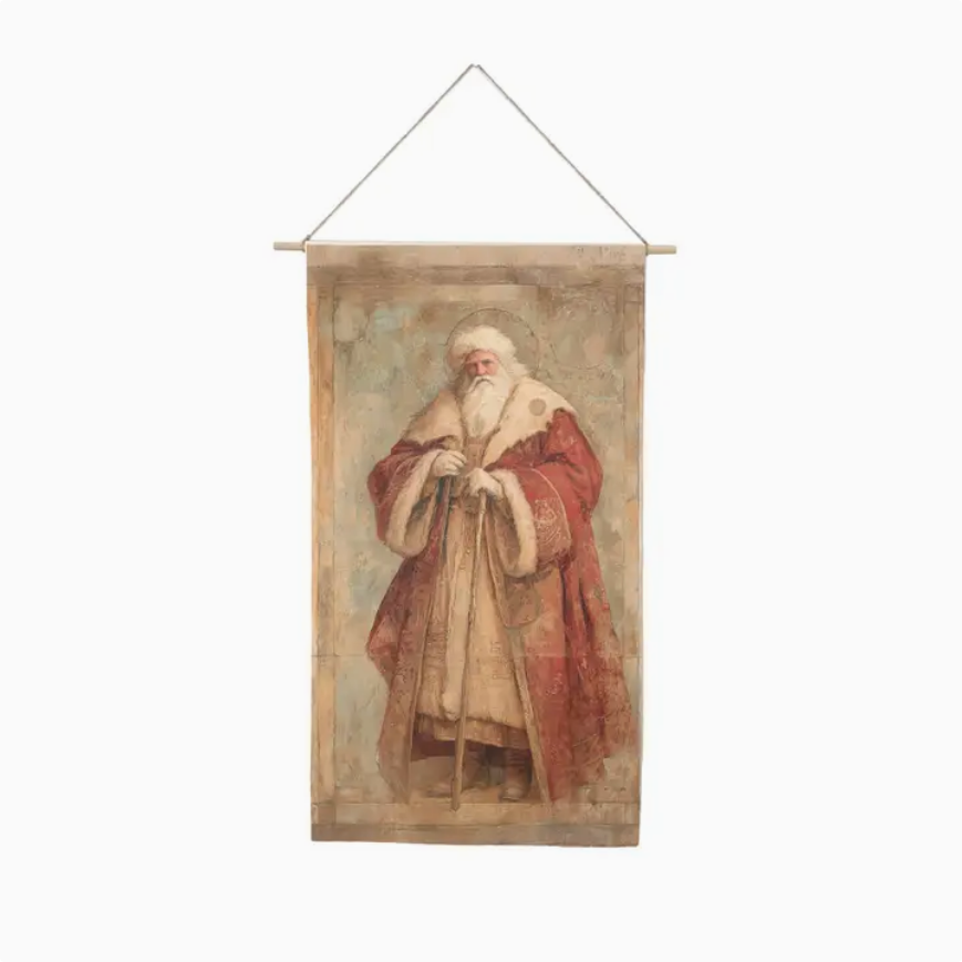 Small Vintage Santa Canvas Scroll